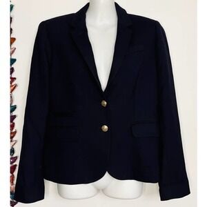 VTG J. CREW NAVY BLUE WOOL BLEND SCHOOLBOY BLAZER SIZE 4